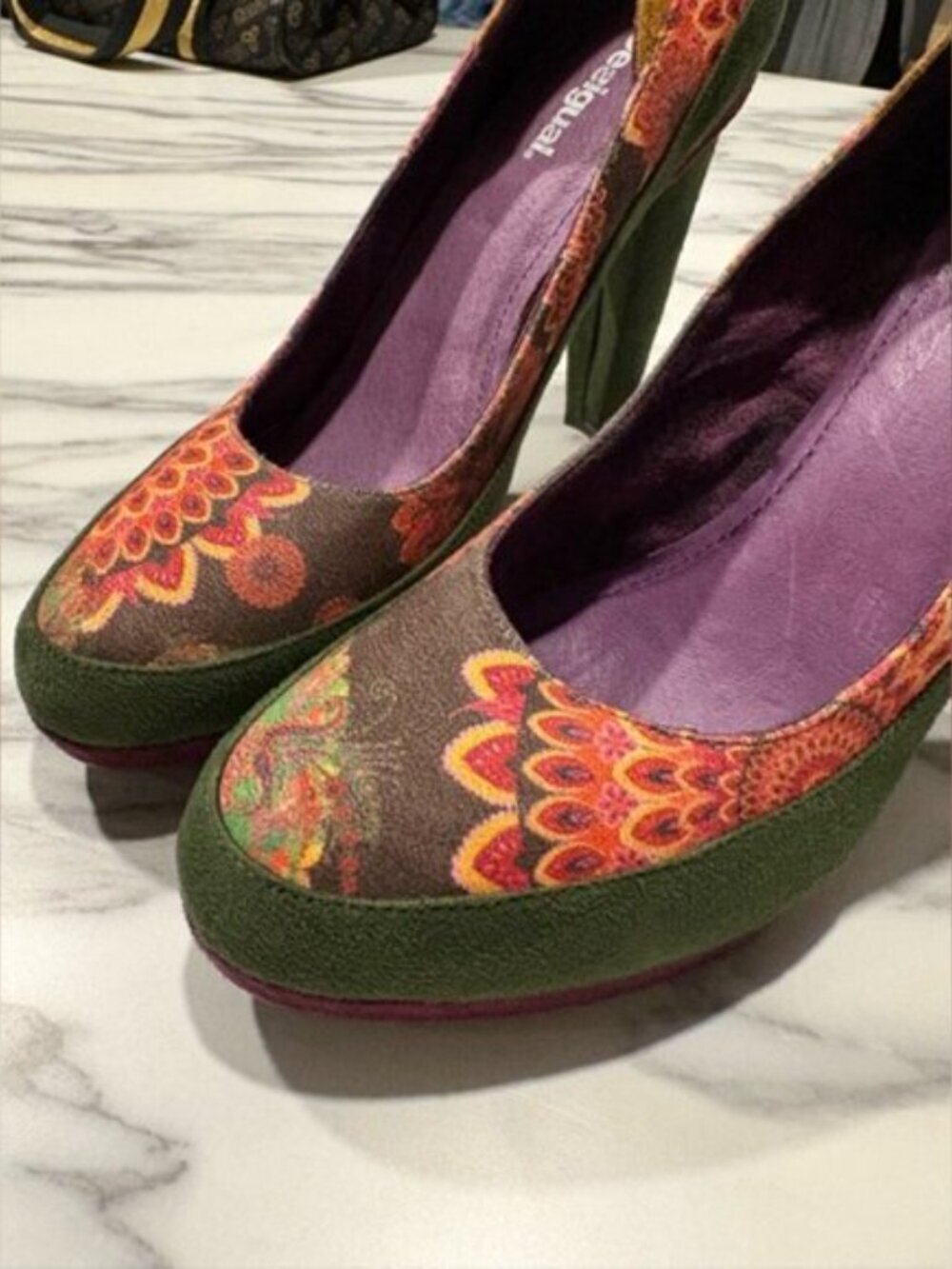 Desigual Melbourne Multi-Color Mandala Platform Pumps | Size 41 (US 10)